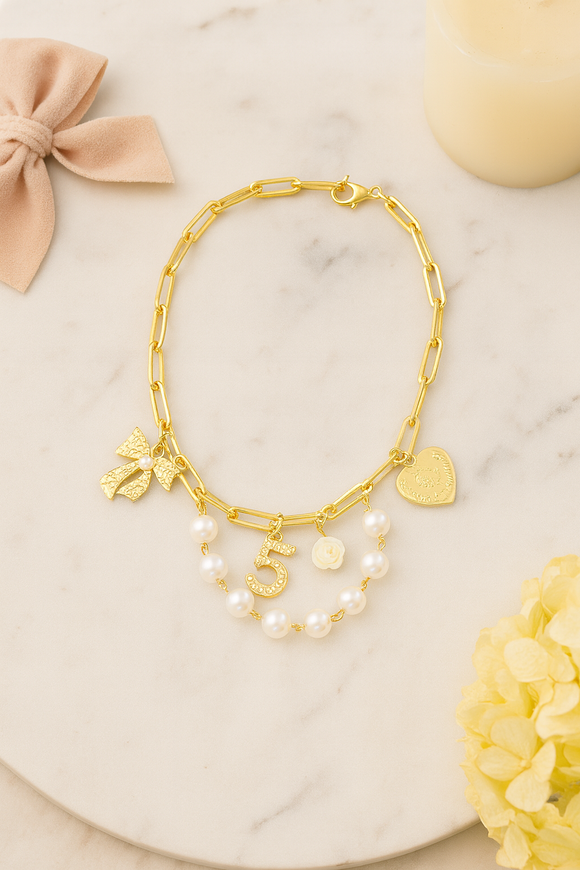 Gold Rose Five Chain