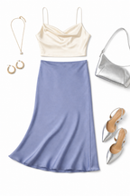 Iris Satin Midi Skirt