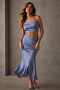 Iris Satin Midi Skirt
