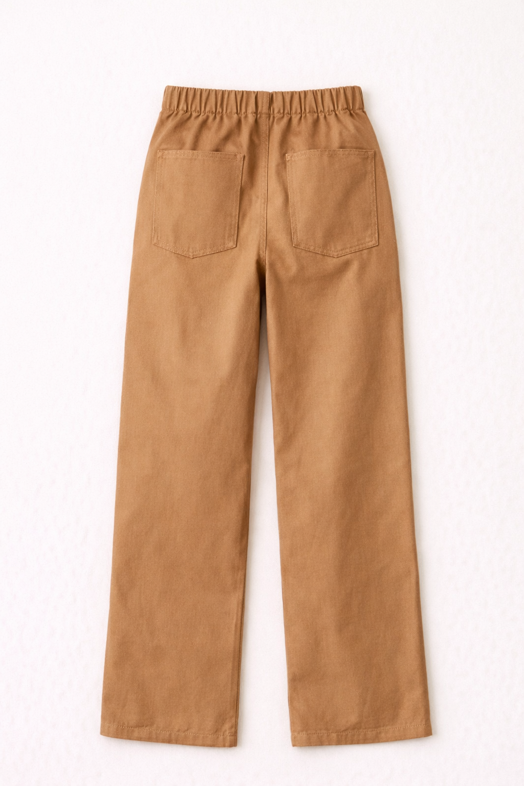 Camel Drawstring Straight-Leg Pants