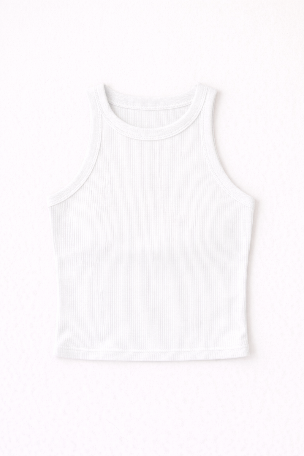 White tank top on a white background