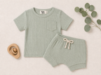 Sage Ribbed Short Set