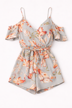 Floral romper on a white background